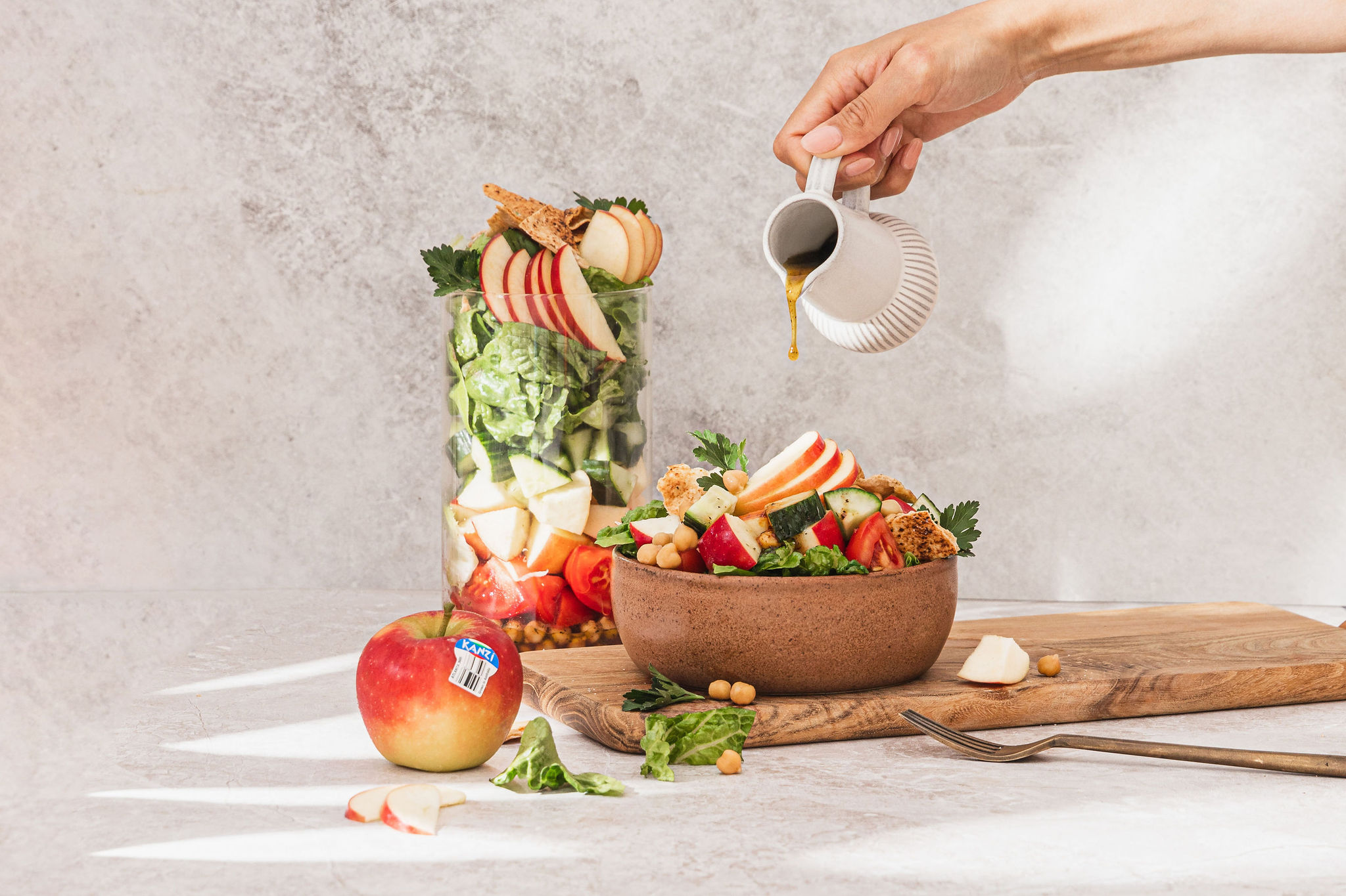 KANZI® Apple & Chickpea Fattoush Salad Jars